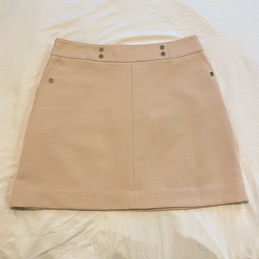 H&M Beige Woven High Waist Skirt. Size 8. NWT. - Picture 3 of 8